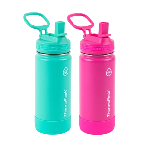 16 oz Kids Water Bottle 2 Pack w/ Straw Lid